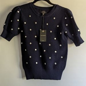 Lucky Brand Polka Dot Short Sleeve Sweater